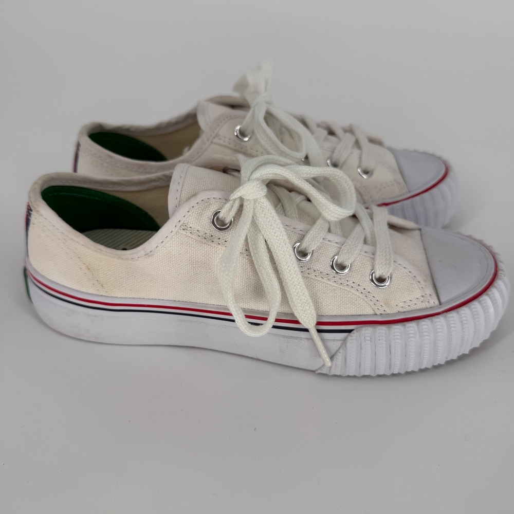 PF Flyers Center Lo Off White Canvas Sneakers MC2002WT Womens 5.5 Mens 4